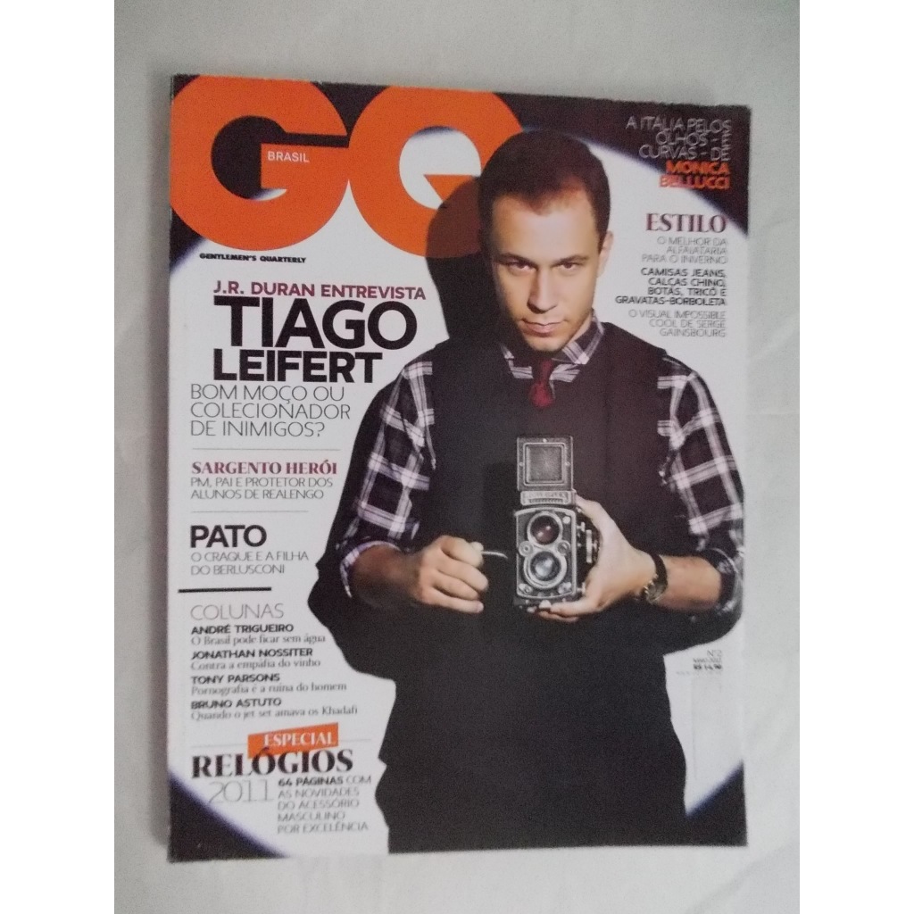 GQ Brasil - Tiago Leifert. Sargento Herói. Pato. Monica Bellucci. André Trigueiro. Jonathan Nossiter. Tony Parsons