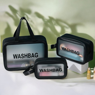 Kit 3 Necessaire Maquiagem Transparente WashBag Resistente Durável em Oferta na Shopee