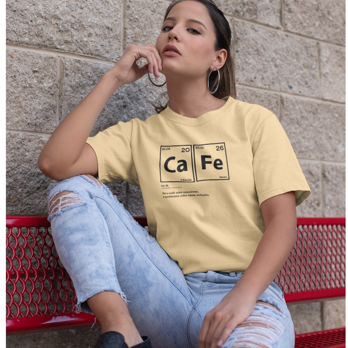 Camiseta Feminina Café 100% Algodão Lançamento
