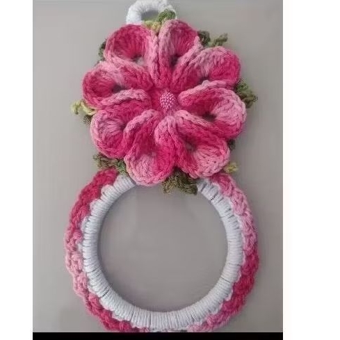 porta toalha de crochê ou porta pano de prato