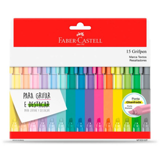 Marca Texto Faber Castell Pastel e Neon Kit Grifpen 15 Unidades em Oferta na Shopee