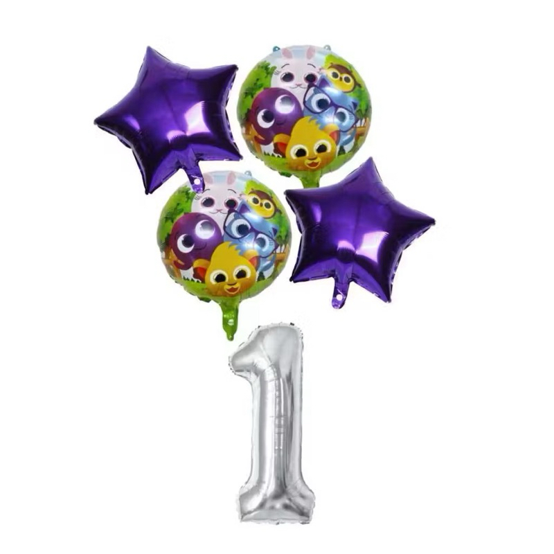 Kit com 4/5 Balão Bolofofos com ou sem Número (75 cm) e Estrela Roxa Decoração Aniversário em Oferta na Shopee