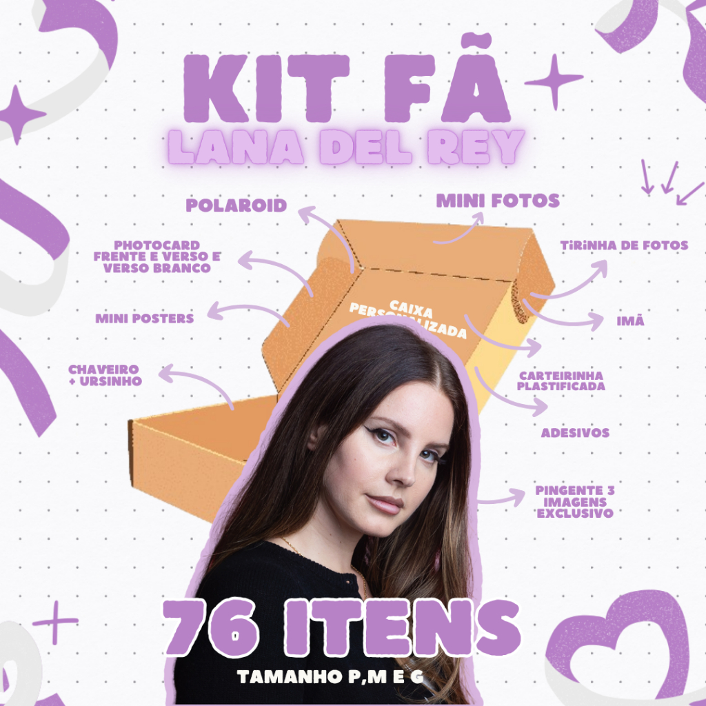 KIT FÃ LANA DEL REY [O VIRALIZADO] - ATÉ 76 ITENS - PHOTOCARD • ADESIVOS • CHAVEIRO