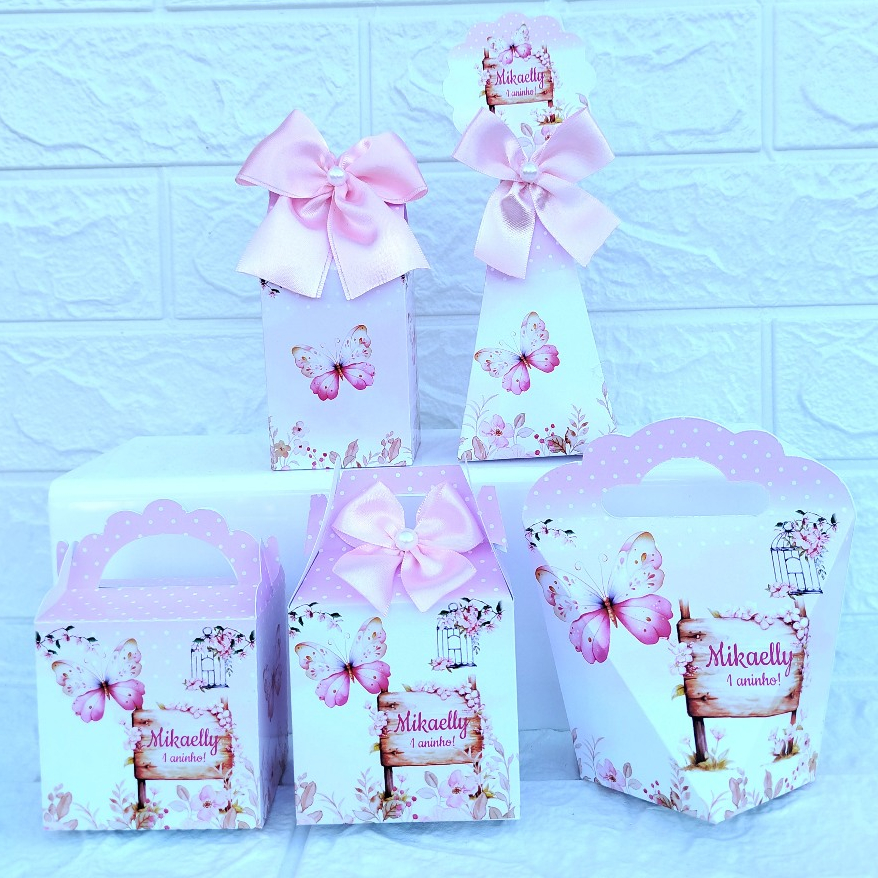 KIT FESTA PERSONALIZADOS jARDIM ENCANTADO DAS BORBOLETAS LEMBRANCINHAS CAIXINHAS PARA FESTA