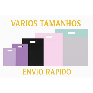 50 Sacolas Plásticas - 16X20 / 20X30 / 25X35 / 30X40 / 40X50 - Boca de Palhaço / Alça Vazada em Oferta na Shopee