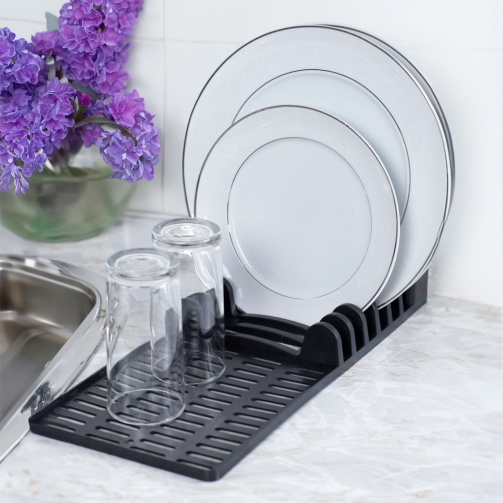 Escorredor Preto de Louça Prato Pia Com Porta Copos E Talher DasPlast Lancamento em Oferta na Shopee
