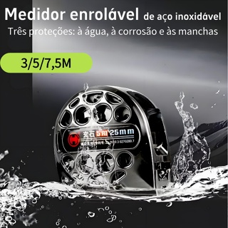 Fita Métrica de Aço Inoxidável 3/5/7,5m Alta Precisão Impermeável Durável Necessidades Diárias em Oferta na Shopee