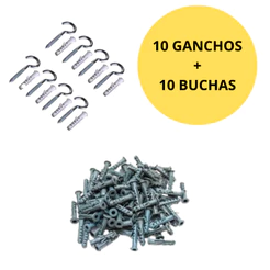 Parafuso Gancho Metal com bucha 10mm Para Parede Pendurar Vaso varal Pesado