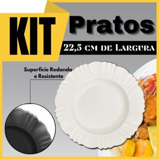 Kits Com 2/25/30/50 Pratos Pétala Plastico Redondo Fundo Reforçado em Oferta na Shopee
