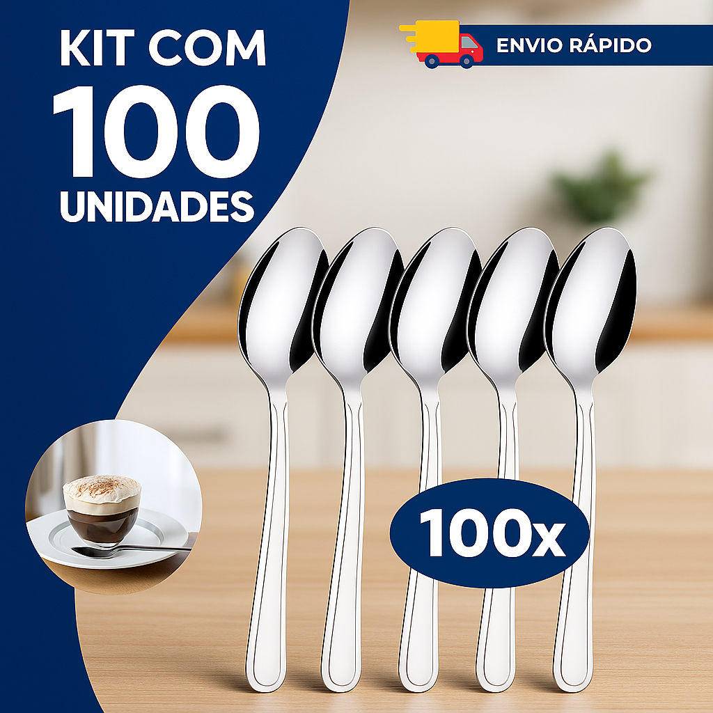 Kit Colheres de mesa em Aço Inox reforçado Alta qualidade Para Restaurantes Cozinha Casa Bar eventos