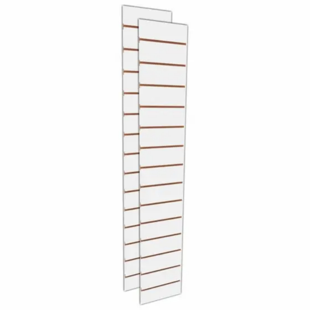 Painel Canaletado Slim Mdf Branco 30x180cm Expositor Parede Ganchos Organização Loja Farmácia Salão