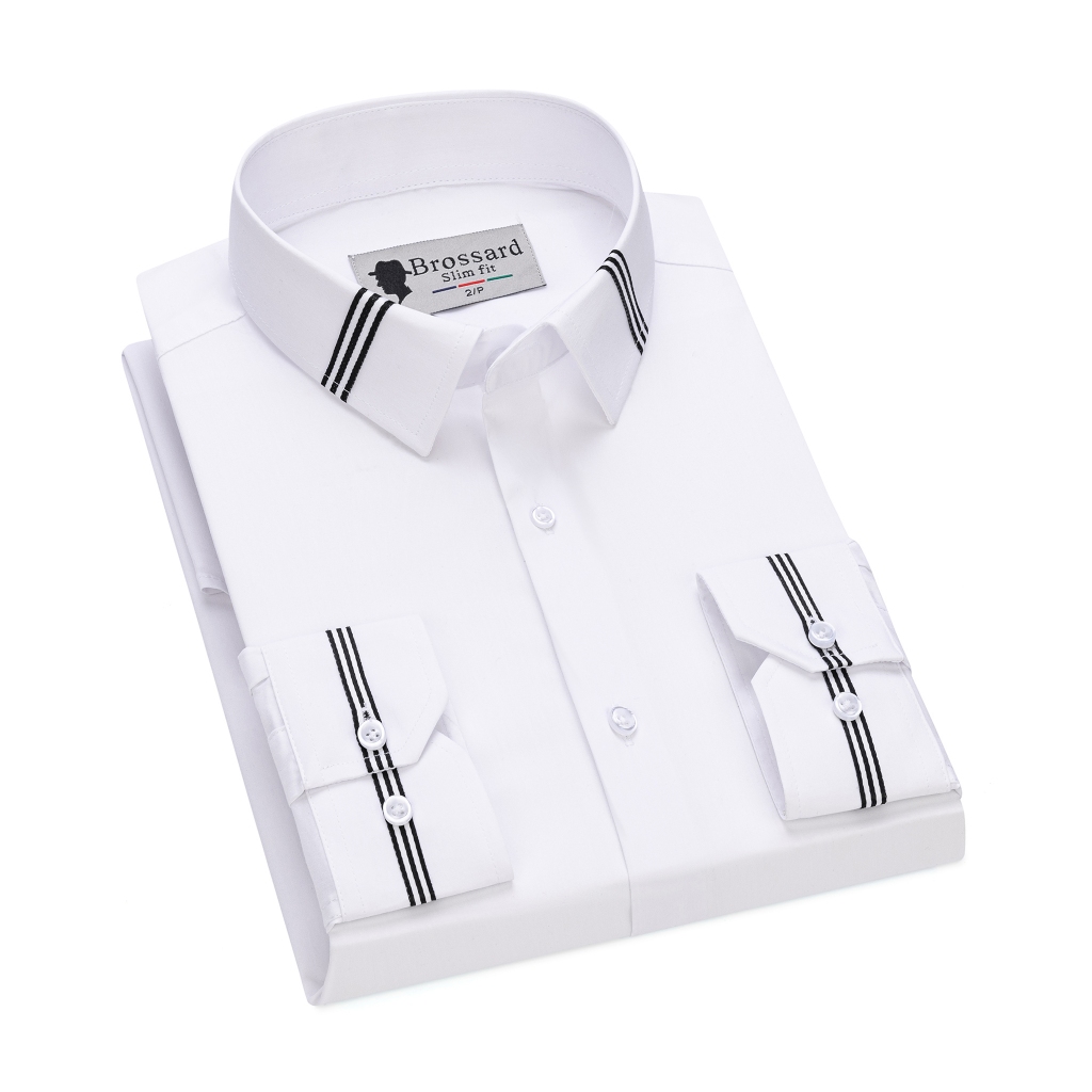 Camisa Masculina Slim Fit Manga Longa em Tecido de Microfibra