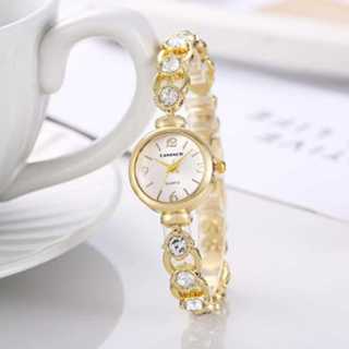 Relógio Casual Feminino Luxo Bracelete Strass Elegante Quartz Analógico em Oferta na Shopee