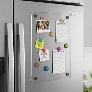 Imã de geladeira lousa magnética lembrete planner transparente acrilico + caneta escreve apaga em Oferta na Shopee