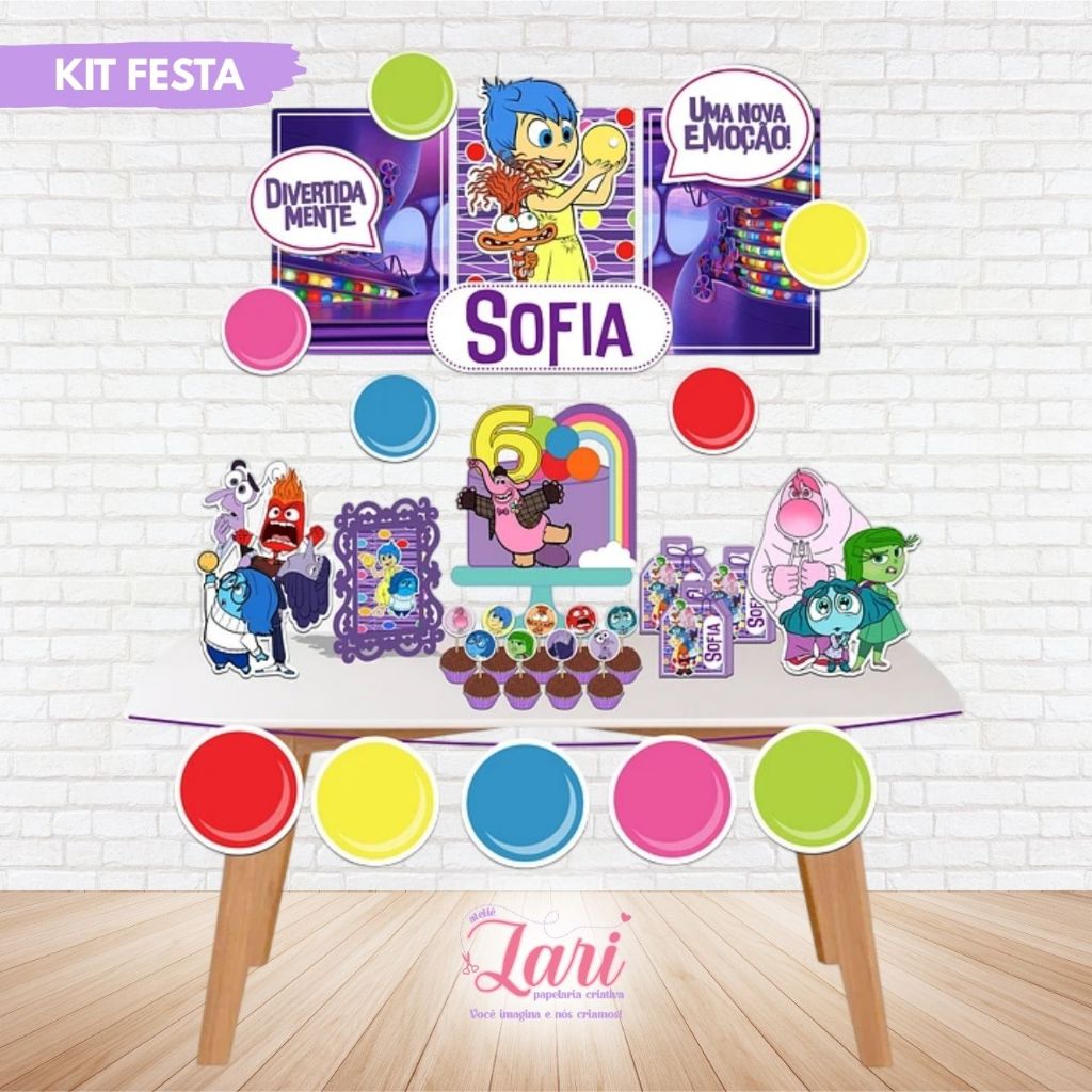Kit Festa - 100 ITENS - DIVERTIDAMENTE Personalizado Só um Bolinho Mesversário Aniversário Decoração