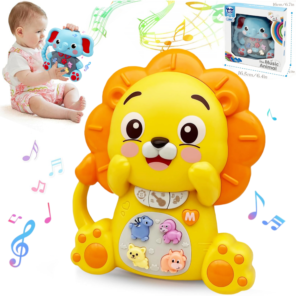 Brinquedos de música eletrônica para bebês Elefante Leão Brinquedos sensoriais interativos …