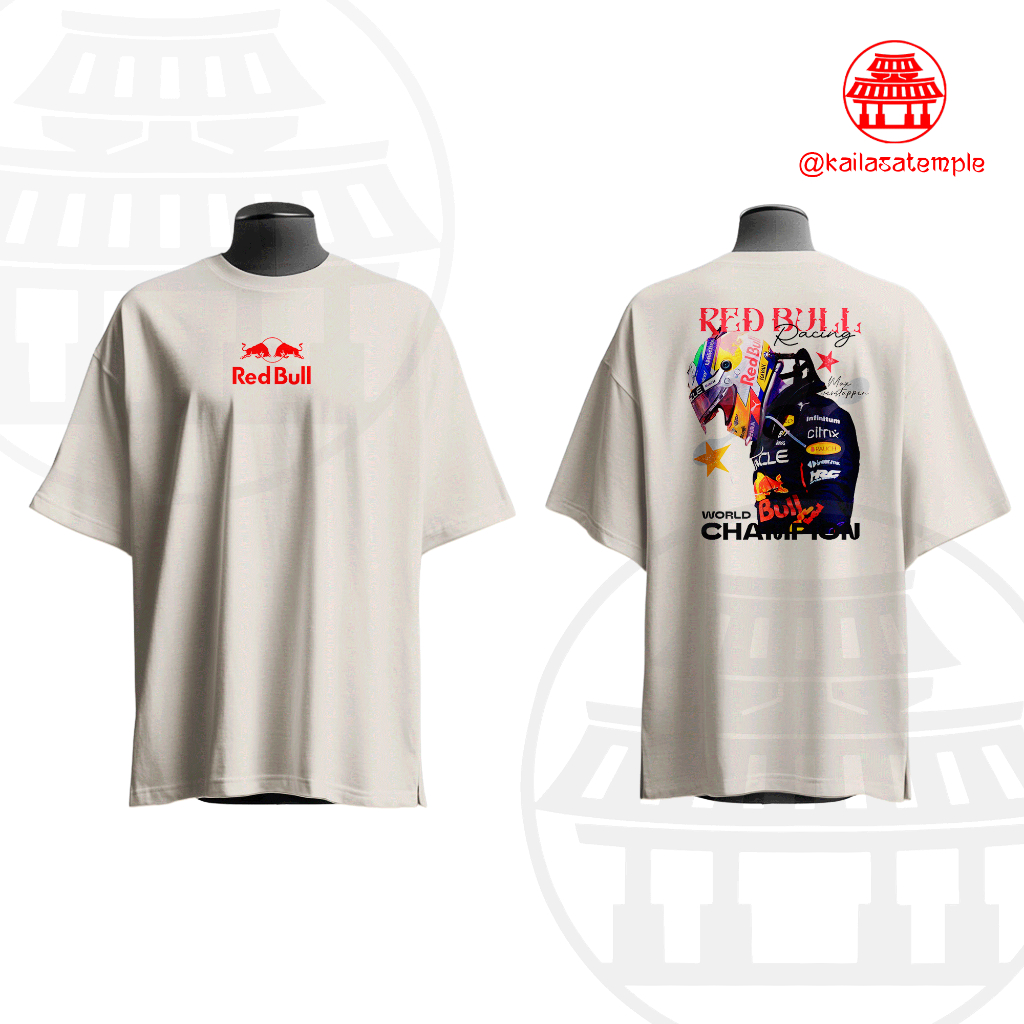 Camiseta Max Verstappen Champion Red Bull Racing F1 Streetwear 100% Algodão Unissex