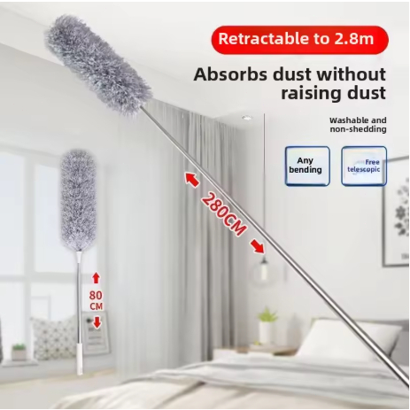 Espanador telescópico dobrável ajustável de 280 cm/escova de pó tipo teia de aranha para telhado doméstico em Oferta na Shopee