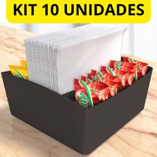 10 Porta Guardanapo Mesa Galheteiro Restaurante Bar Lanchonete Preto em Oferta na Shopee