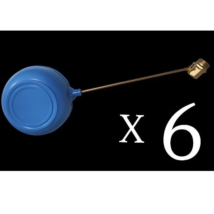 6 unidades Boia Para Caixa D'água 3/4”  Anticorrosiva Reforçada Zamac 1000/500/250 litros