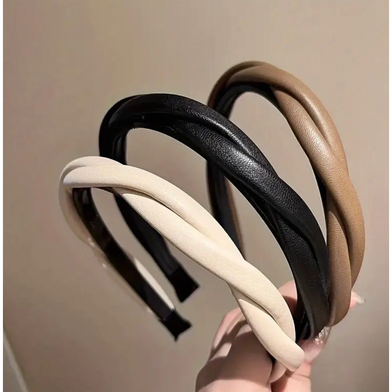 Tiara Feminina Couro Sintético Vintage Retrô