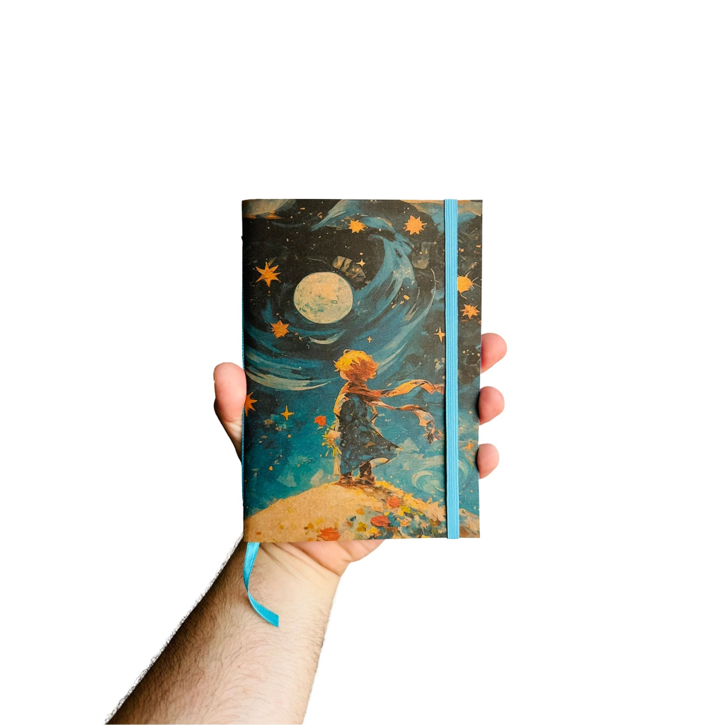 Sketchbook Caderno Pintura O Pequeno Príncipe Lua com Elástico e Marca Página Aquarela em Oferta na Shopee