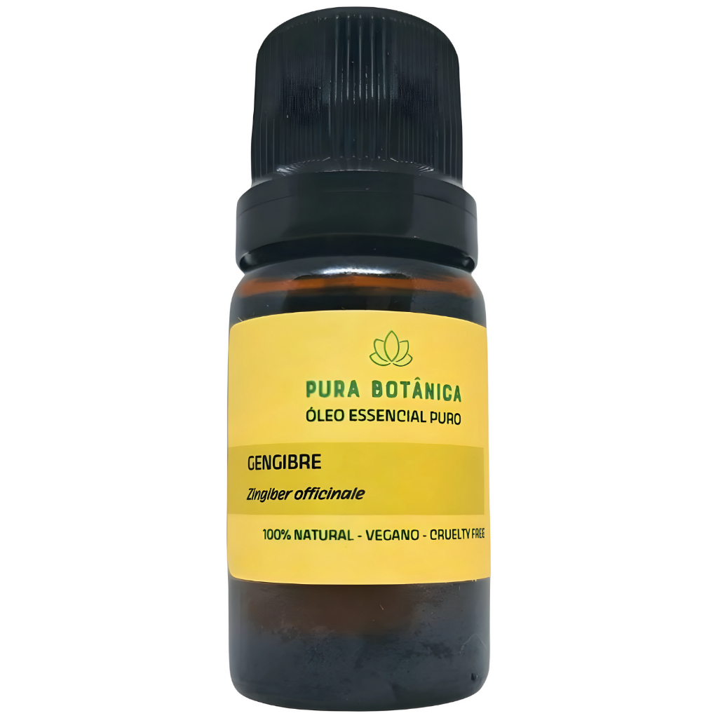 Óleo Essencial de Gengibre | 5 mL | Puro e Natural | Aromaterapia, Difusor, Massagem | Pura Botânica