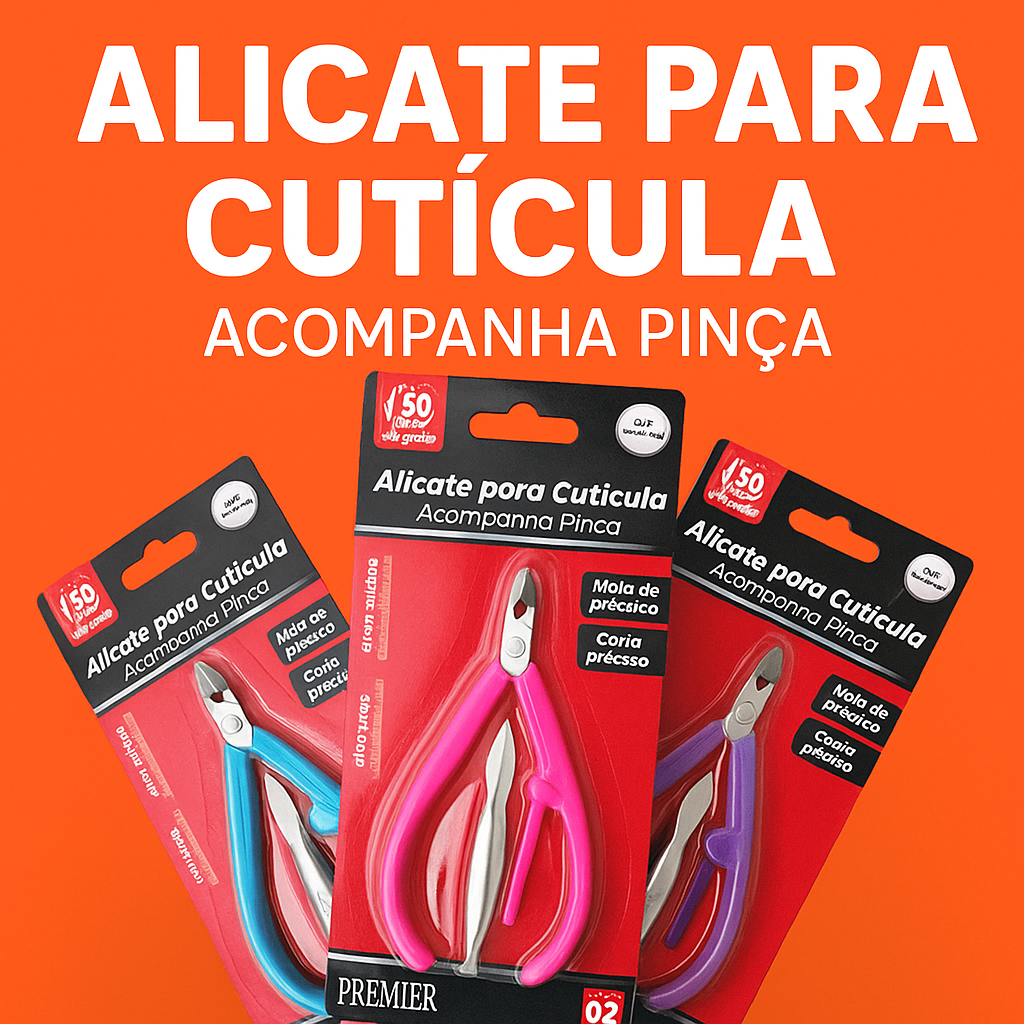 Alicate Para Cutículas Unha Profissional Removedor de Cutícula Com Pinça Corte Preciso