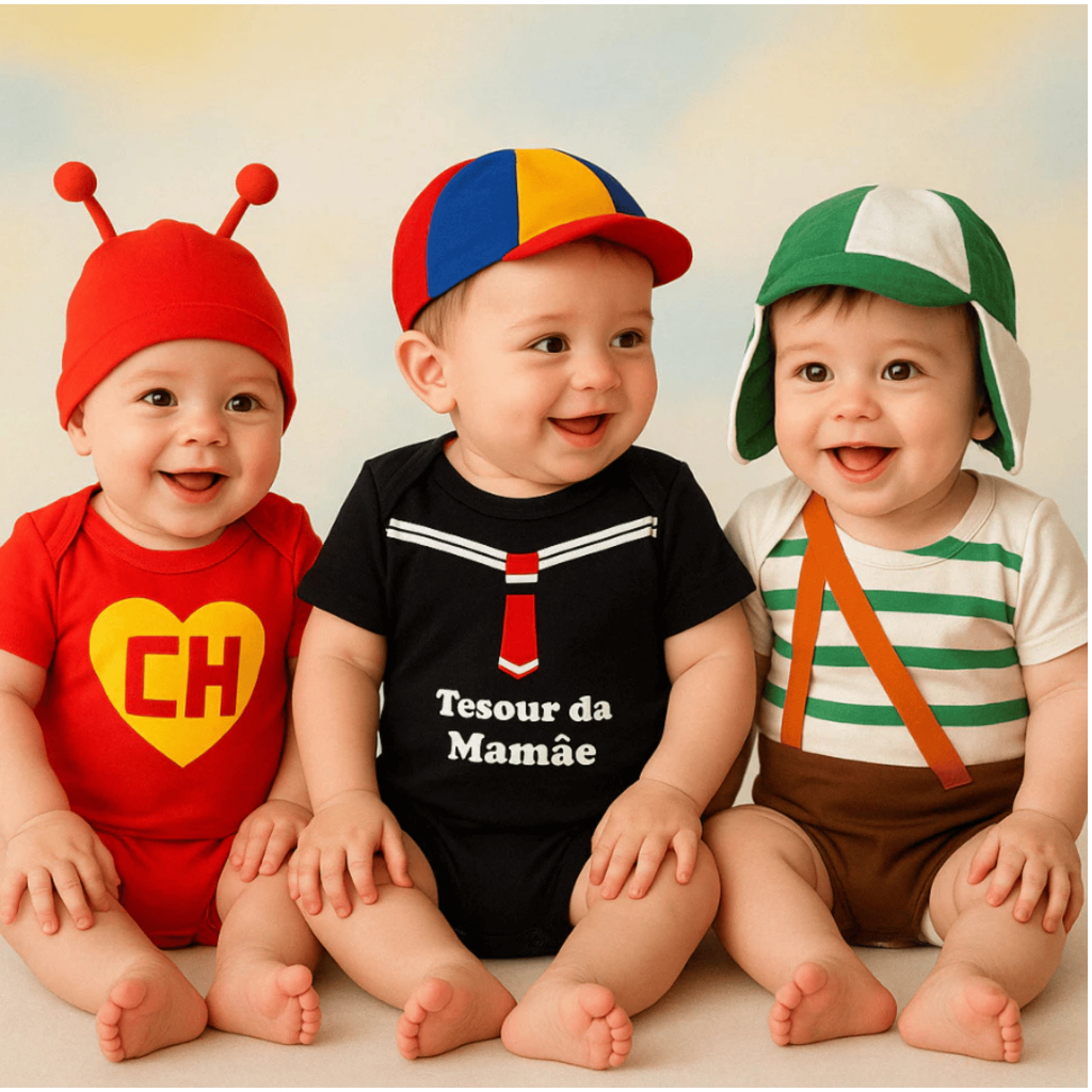 Body Bebê Meninos Infantil Mêsversário Temático Chaves Super Confortável