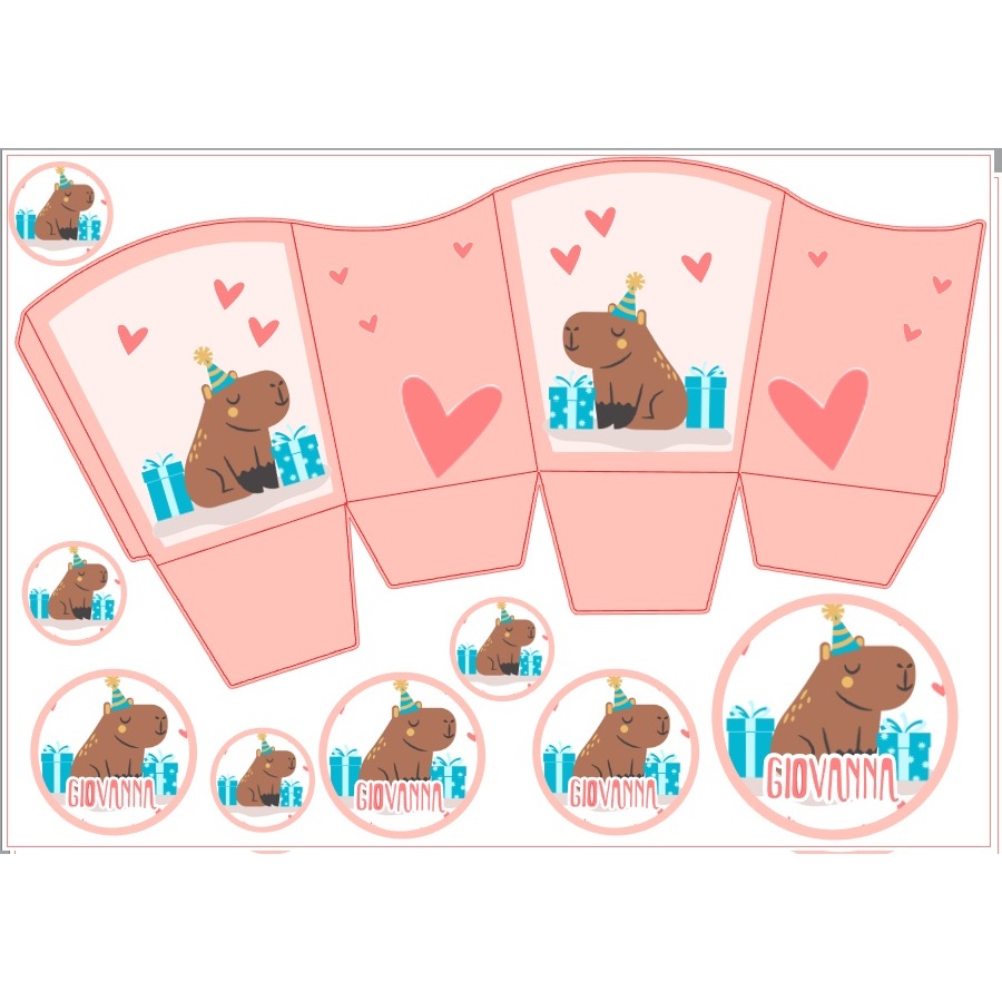 CACHEPOUT CACHEPO CENTRO DE MESA ENFEITE PERSONALIZADO CAPIVARA Lembrancinha Aniversário