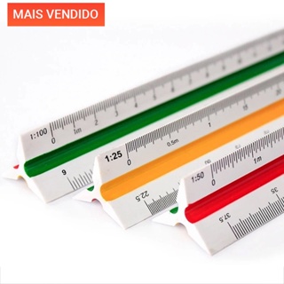 Escalímetro Régua Triangular Plástico 30 Cm N° 1 em Oferta na Shopee