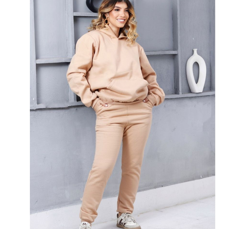 Conjunto Moletom Feminino Flanelado em Oferta Shopee 2025