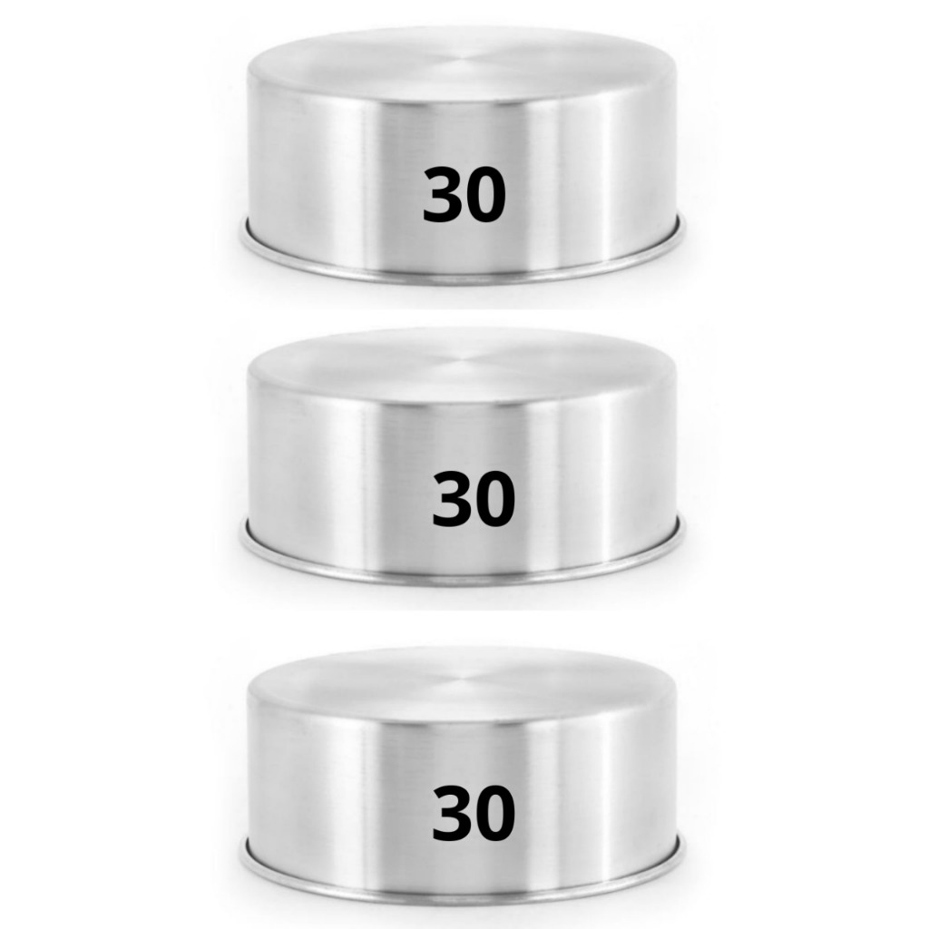 03(TRES) Formas Redonda Reta Alta 30 X 10 Assadeira Forma Bolo