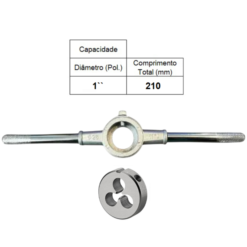 PORTA COSSINETE 1 POLEGADA + COSSINETE MANUAL AÇO LIGA 1/8 X 40 BSW - ANSI - ROCAST