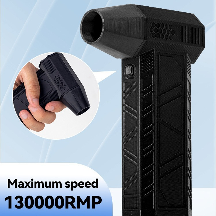 Soprador Turbo Portátil USB Recarregável Jato de Alta Potência Com Mini Lanterna