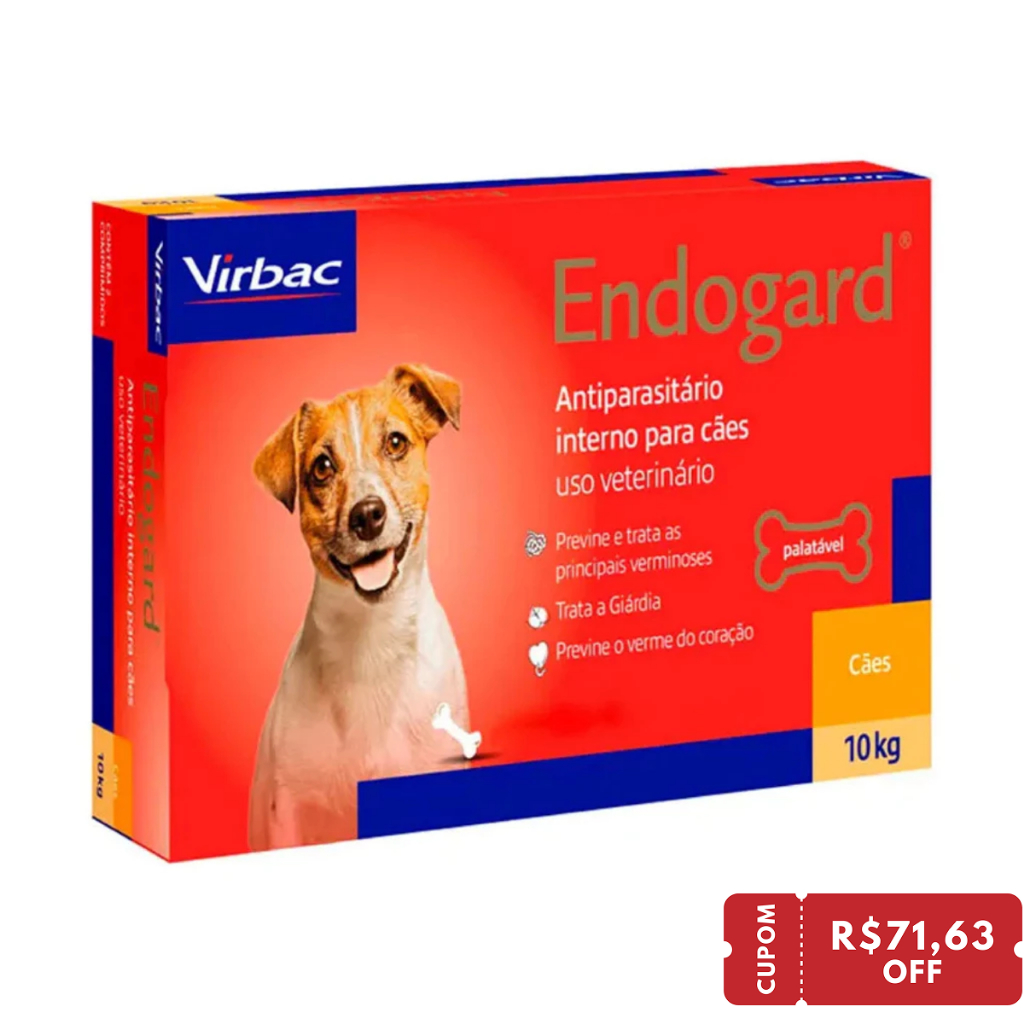 Vermífugo Endogard Virbac Cães de 10 Kg com 6 comprimidos - Pets