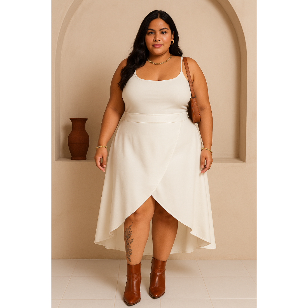 SAIA ENVELOPE TRANSPASSADA EM COURINO BRANCO-OFF PLUS SIZE em Oferta na Shopee