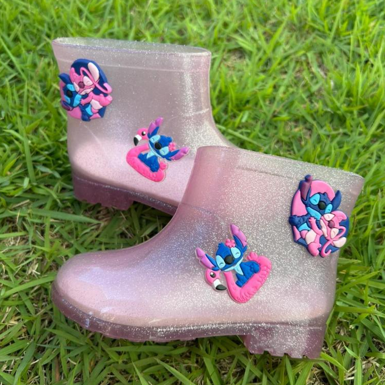 Galocha Kids Feminina Injetada Personagem Botinha de Chuva Macia Antiderrapante Confortável Delicada