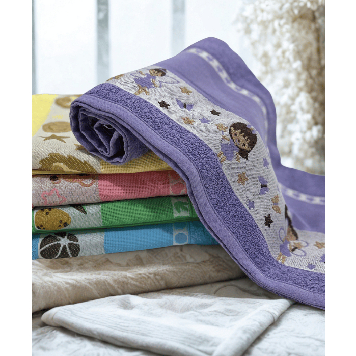 Kit 3 Toalhas de Banho Kids Infantil Para Bordar Ponto Cruz 100% Algodão Alta Qualidade