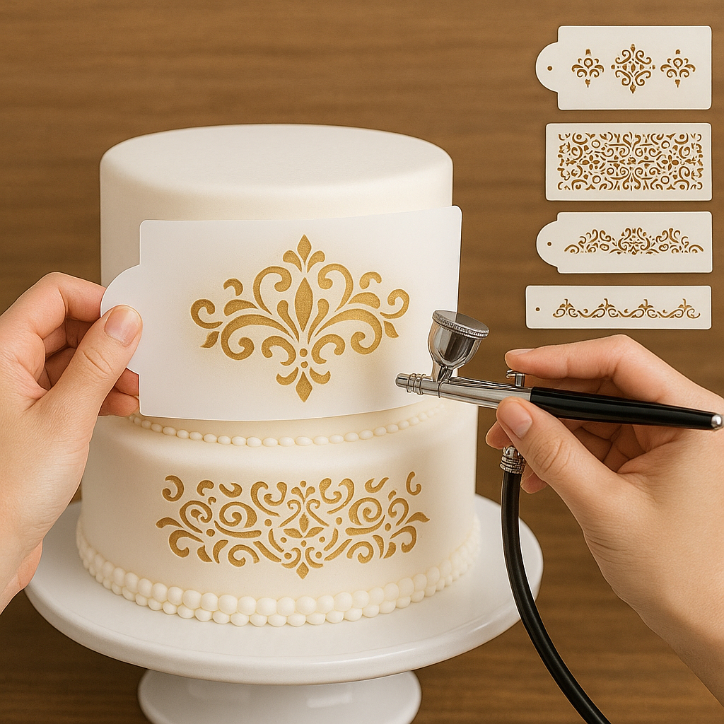 Bolo Stencil Molde Vazado Grande Decoração De Bolo em Oferta na Shopee