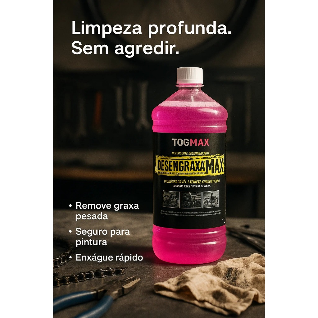 Desengraxa Max Desengraxante 1 Litro Limpeza Piso Ciclismo Limpeza Corrente Relação Bicicleta — imagem 2 de 2
