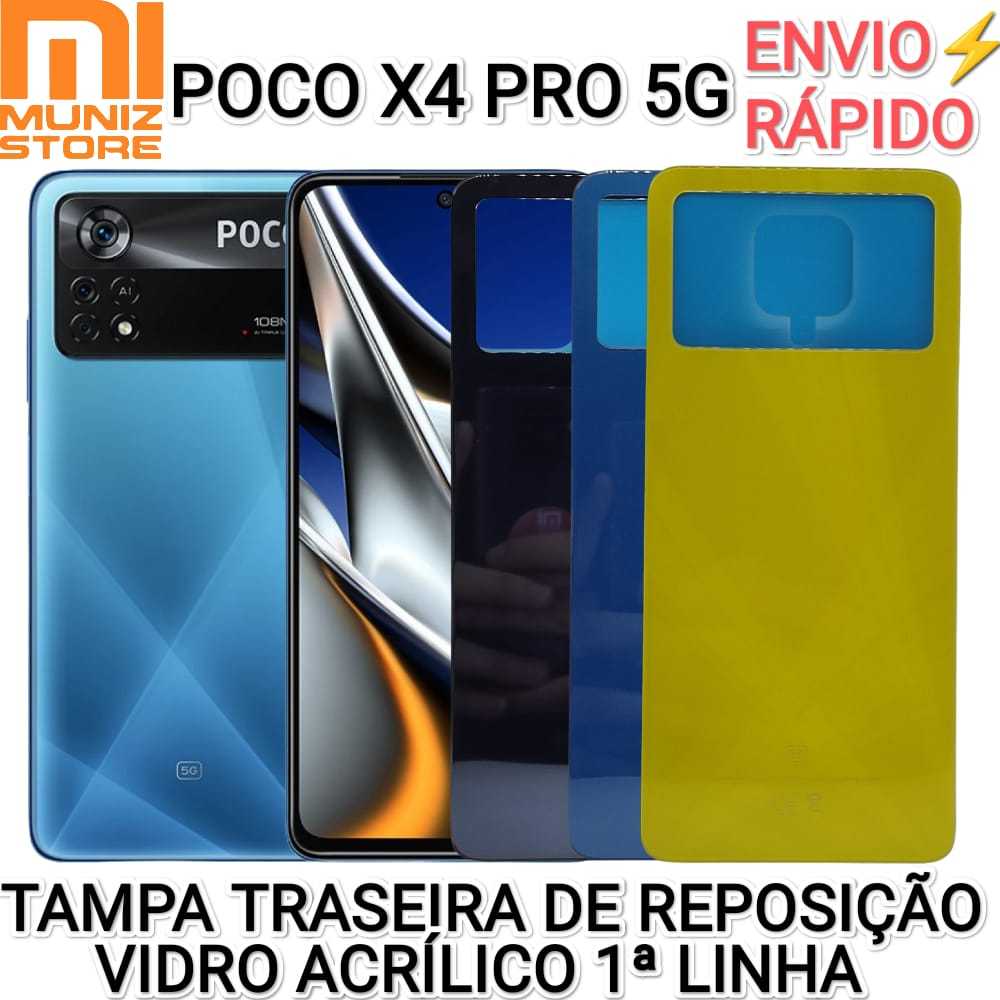 Tampa Traseira Poco X4 Pro 5G Xiaomi 1°Linha Capa Traseira Vidro Acrílico Vidro de Trás Com Logo CE em Oferta na Shopee