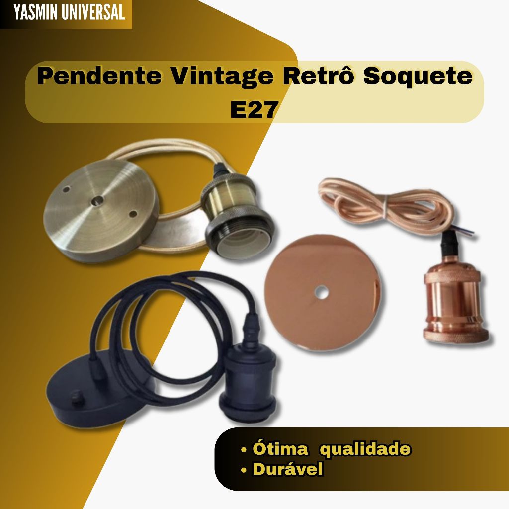 Pendente Vintage Retrô Soquete E27 em Oferta na Shopee