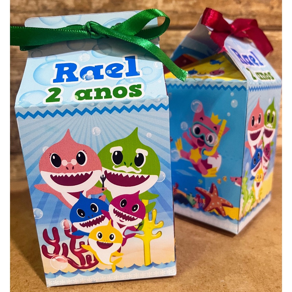 10 UNIDADES-Caixa Milk personalizada Baby Shark  - kit caixinhas milk (QUALQUER TEMA)