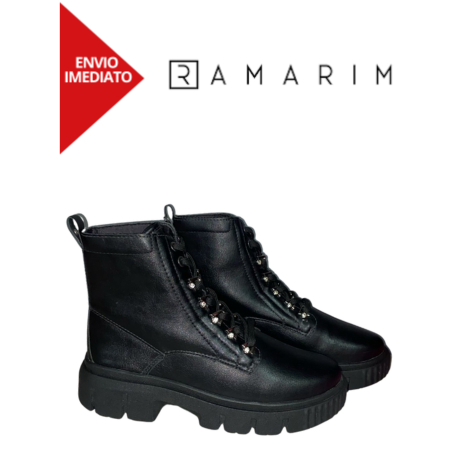 Coturno Com Detalhe Metalizado E Pedras De Brilho Ramarim 24-99102