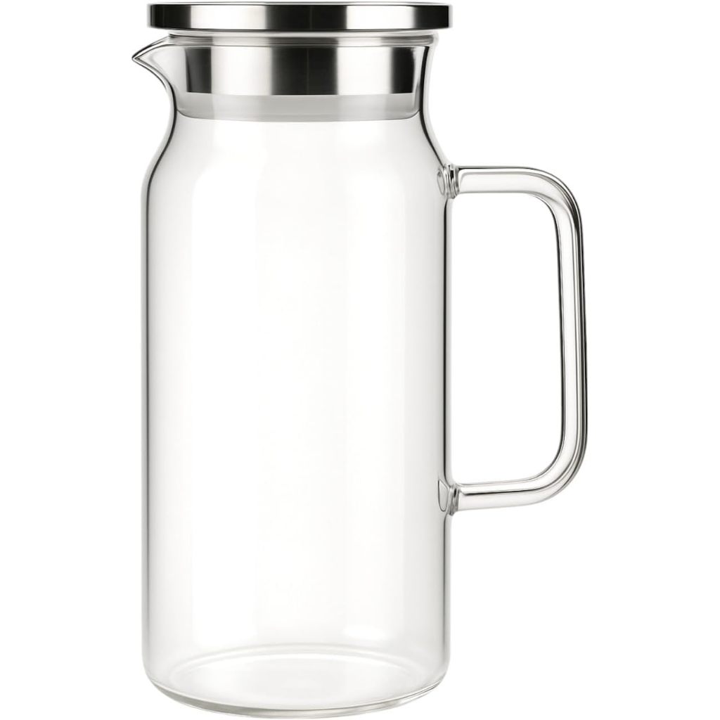Jarra Vidro Tubo Borossilicato Com Tampa De Inox 1,8 Litros em Oferta na Shopee