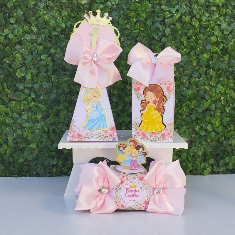 kit personalizado Princesas | lembrancinhas de aniversário| Caixinhas Personalizadas | 15 unidades
