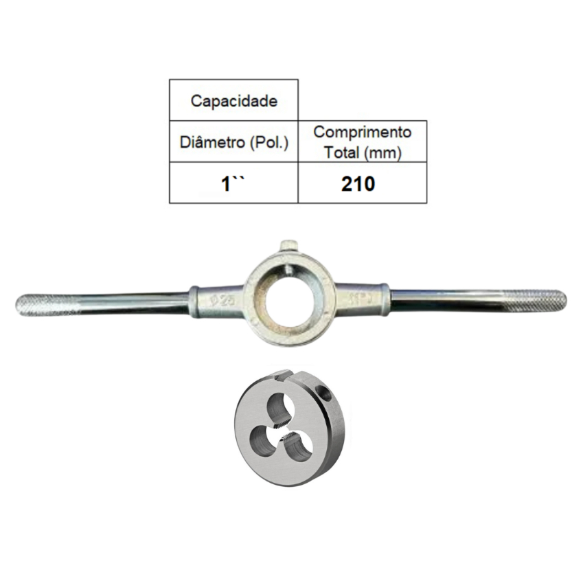PORTA COSSINETE 1 POLEGADA + COSSINETE MANUAL AÇO LIGA 3/16 X 24 BSW - ANSI - ROCAST