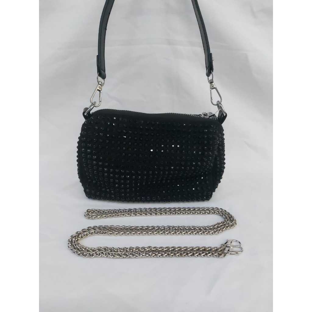 Bolsa Transversal Feminina de Festa com Brilho Strass em Oferta na Shopee