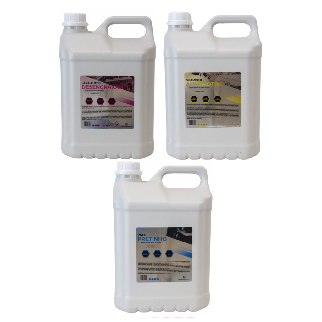 KIT PRODUTOS PARA LAVA RÁPIDO ROTATIVA LAVAGEM AUTOMOTIVA DESENGRAXANTE SOLUPAN SHAMPOO PRETINHO